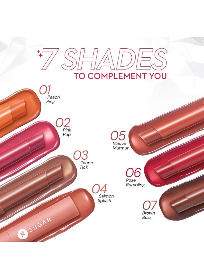 SUGAR Cosmetics Glide Peptide Plumping Gloss Stick with Collagen & Ceramides | Instantly Pumps | 2.7g - 07 Brown Buzz - Image 2